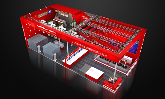 廣州數(shù)控展臺設計搭建方案的鳥瞰圖
